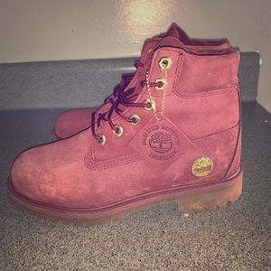 Maroon Timberland Boots‼️